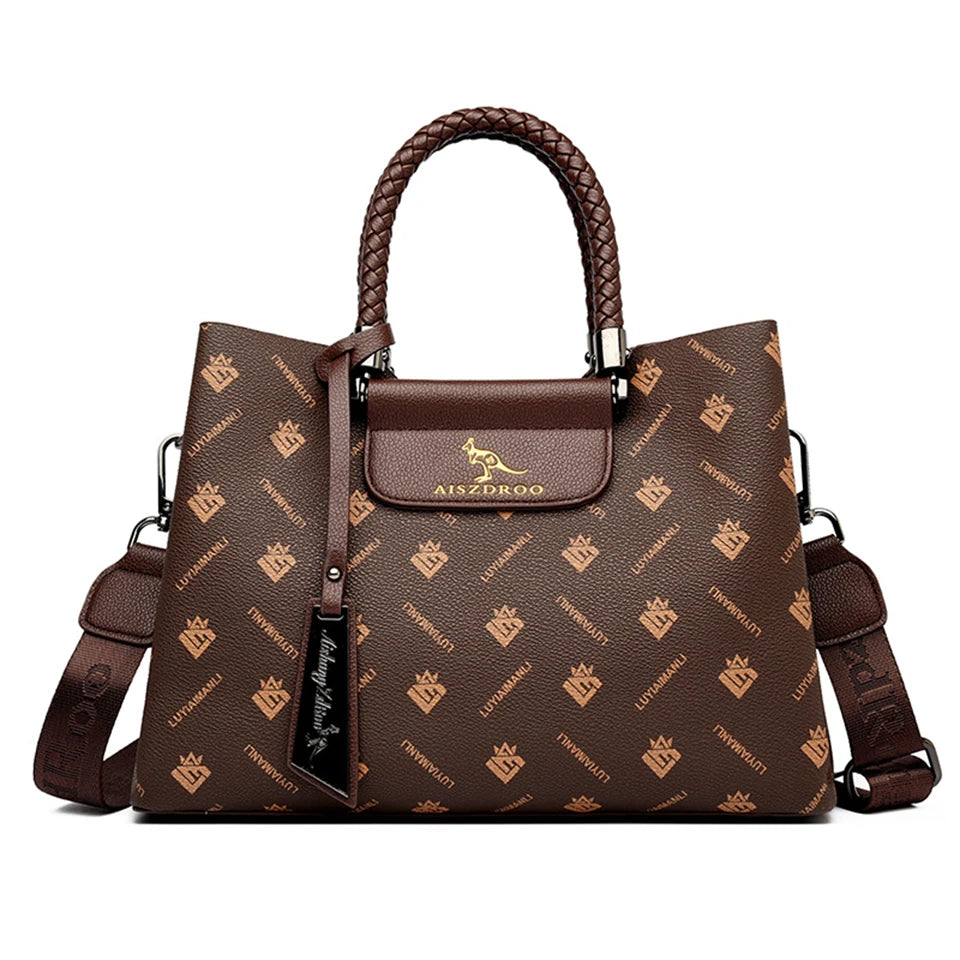 Elegant Women's Handbag with Unique Handle – Spacious Tote with Adjustable Shoulder Strap