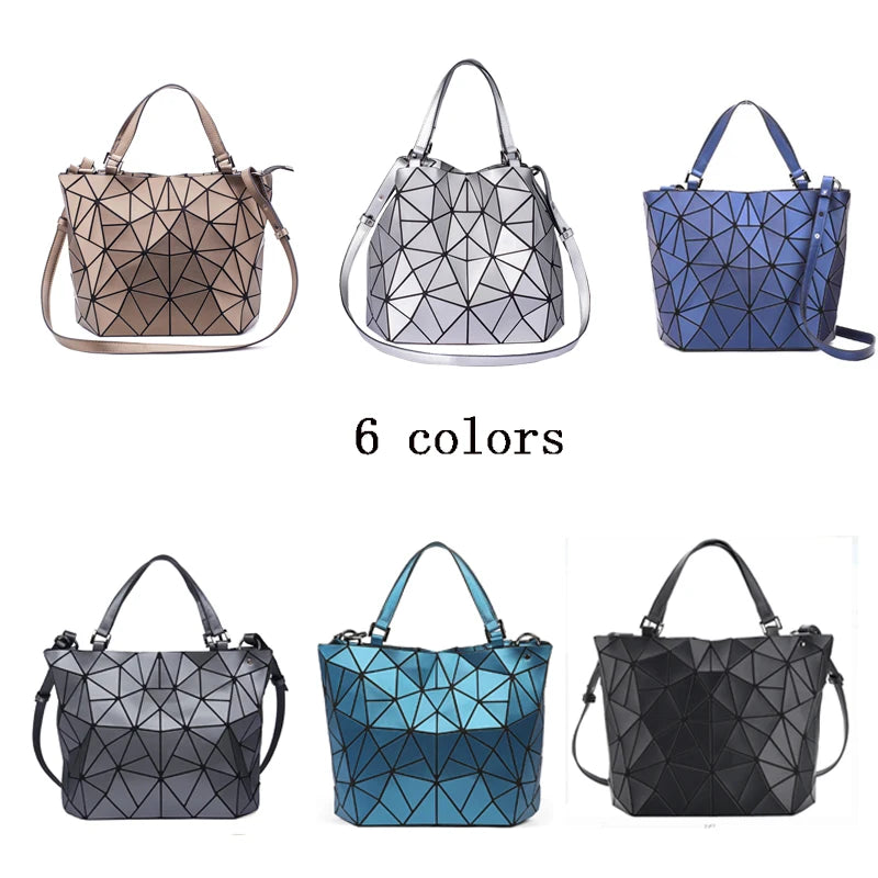Geometric Bucket Tote Bag – Structured Shoulder & Crossbody