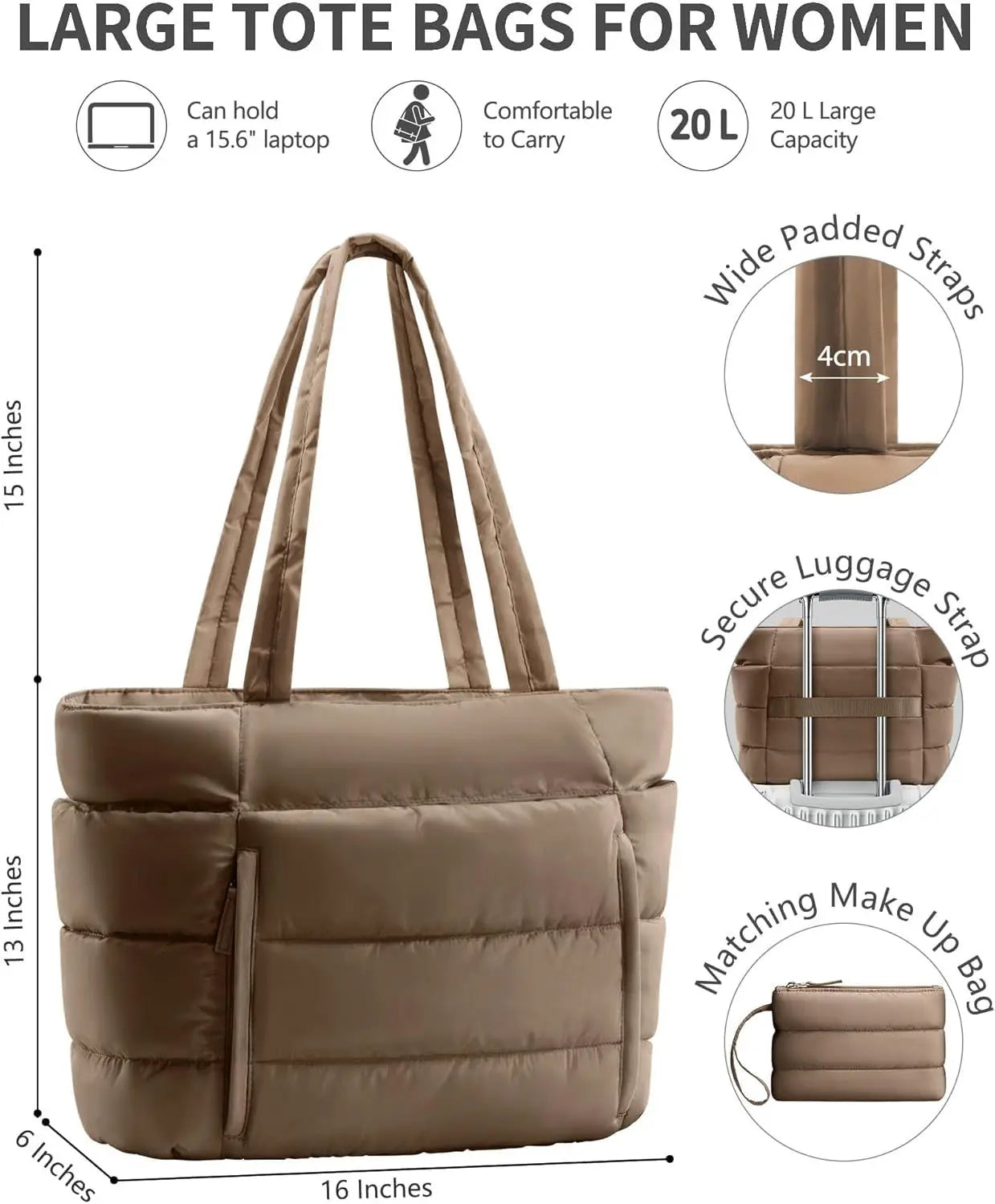Large Capacity Organiser Tote Bag for Women – Multi-Pocket Travel, Makeup & Daily Carry Bag