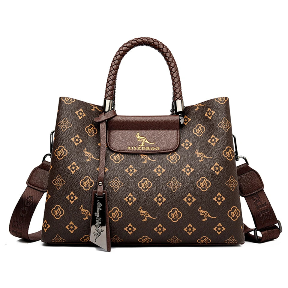 Elegant Women's Handbag with Unique Handle – Spacious Tote with Adjustable Shoulder Strap