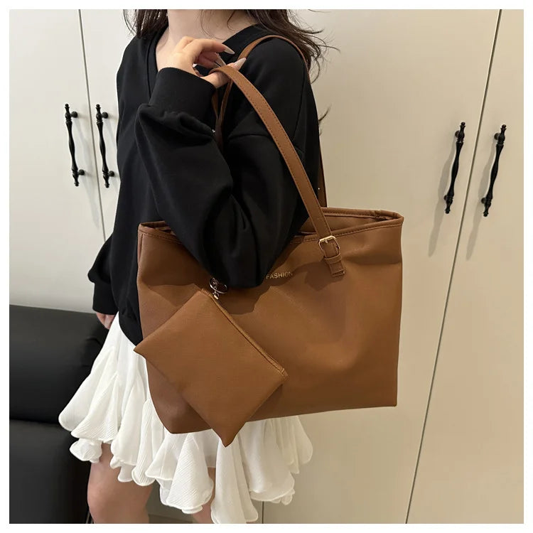 Minimalist Large Capacity Tote Bag for Women – Lightweight Shoulder Travel Handbag