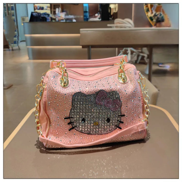 Crystal Diamond Cartoon-Style Handbag – Women’s Shoulder Bag (Large Capacity)