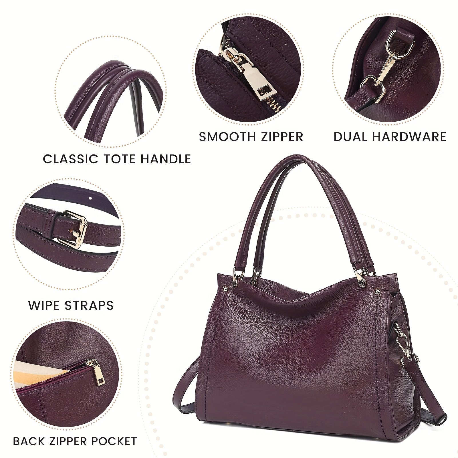 Genuine Leather Women’s Tote & Crossbody Bag